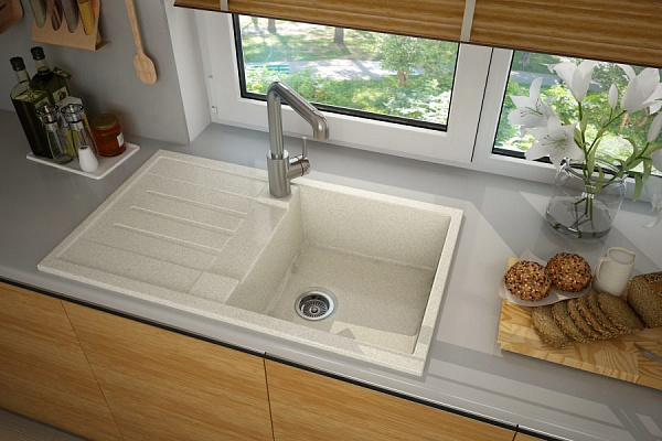 Мойка для кухни Aquaton Верона прямоугольная с крылом песочная 1A710032VR220