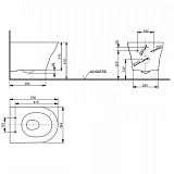 Унитаз подвесной TOTO MH CW162Y+TC514G безободковый с сиденьем микролифт