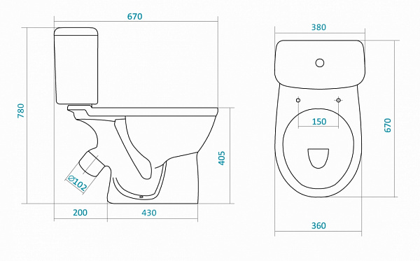 Унитаз Бореаль антивсплеск 1WH302143 Santek
