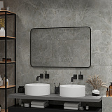 Зеркало Континент "Torry Led" с фоновой подсветкой, бесконтактным сенсором, черной окантовкой 1000х700