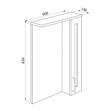 Шкаф-зеркало, 60 см, Sena, IDDIS, SEN6000i99
