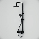 F0785A722  X-Joy, душ.система: см-ль-полка д/ванны/душа, душ.штанга, верхн. душ 220мм, ручн.душ, чер
