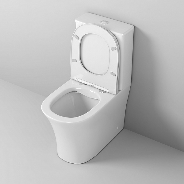 Унитаз Classic GR-4466S (620*365*820) напольный БЕЗОБОДКОВЫЙ с тонкой крышкой, 2 места