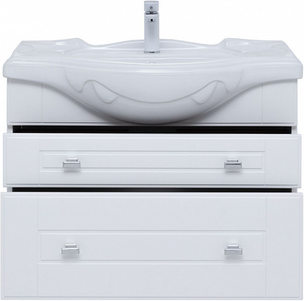 Тумба под раковину Aquanet Рондо 85 белый глянец 00304289