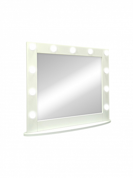 Зеркало Континент Гримерное настольное белое 800х700 (11 ламп)