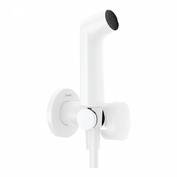 29232700 HG Комплект для гигиенического душа встроенный Bidette 1jet S со шлангом и держателем, матовый белый (внешняя часть)