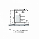 Тумба под раковину Элеганс 65, 2 ящика Санта 201103
