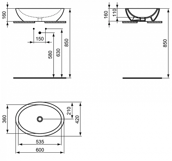 Раковина Ideal Standard Strada K078401 60 см