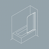 Шторка для ванны "KOLLER POOL" одноэлементная Aqua Line MP93 750x1300 прозрачная Transparent  5мм CALC FREE хром