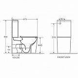 Унитаз напольный Azario Maro 670x380x850 безободковый с бачком и сиденьем микролифт (AZ-2125A-R )
