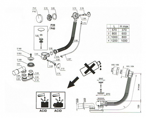 Слив-перелив для ванны Aquatek   ST-0000010