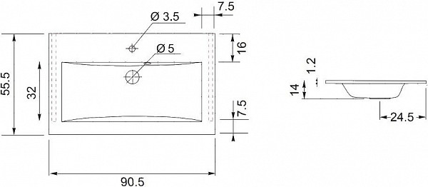 Раковина для тумбы Aquanet Мадонна 90 marmite pernilla НФ-00007502