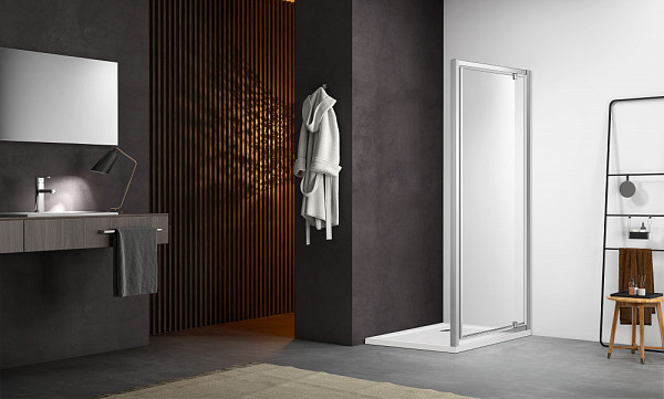 AQ NAA 6211-100 Душевая дверь Aquatek, распашная 1000x2000 профиль хром . стекло прозрачное