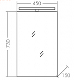 Зеркальный шкаф Стандарт 45, фацет, со светом Санта 113014