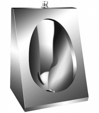 Компактный антивандальный писсуар из нержавеющей стали с верхним подводом воды Nofer 13006.S