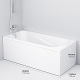 W76A-150-070W-A Sense New, ванна акриловая А0 150х70, см