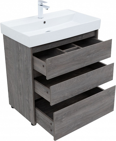 Тумба под раковину Aquanet Nova Lite 75 дуб рошелье (3 ящика) 00302473