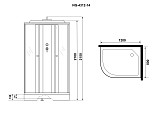 Душ.каб. NG-4312-14R (1200х800х2150) низкий поддон(13см) стекло МАТОВОЕ 3 места