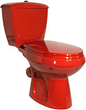 Унитаз-компакт Оскольская керамика Элисса Антивсплеск Стандарт, нижний подвод воды, косой выпуск, красный