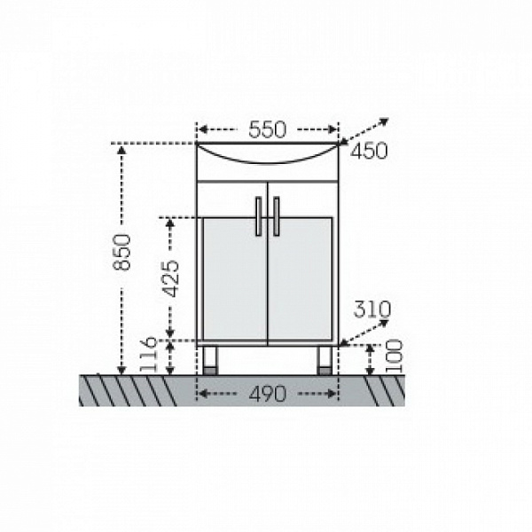 Тумба под раковину Уют 55 Санта 201087