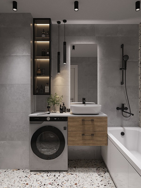 Столешница STONE из керамогранита Balance 60x45x2 серый матовый