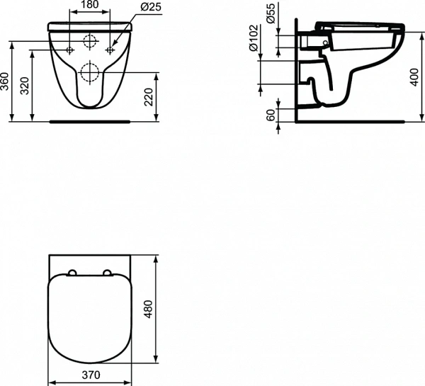 Унитаз-компакт подвесной Ideal Standard Tempo T328801