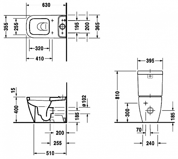 Унитаз-компакт Duravit Happy D.2 2134090000 напольный с бачком 0934100005