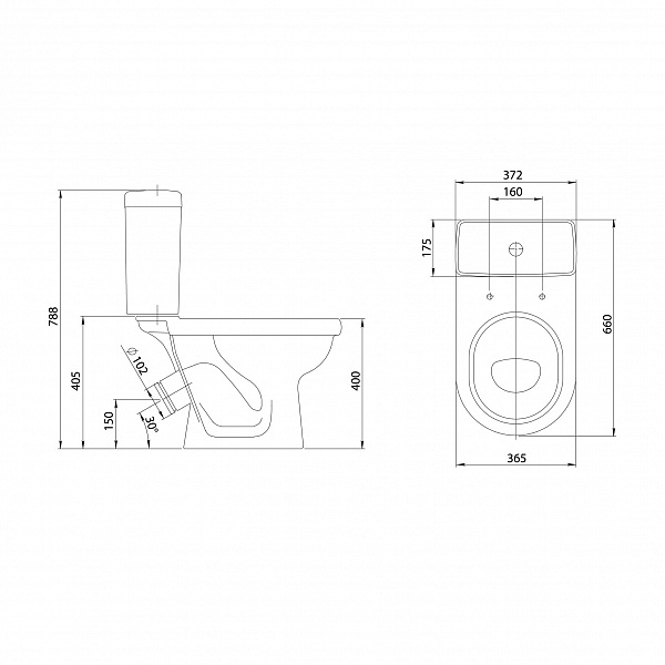 Унитаз-компакт Santeri Визит белый 1.P405.3.S00.00B.F