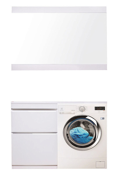 Тумба напольная "Даллас 130", Люкс белая, под раковину, PLUS, ЭМАЛЬ