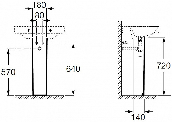 Пьедестал для раковин Roca Debba 733799000Y