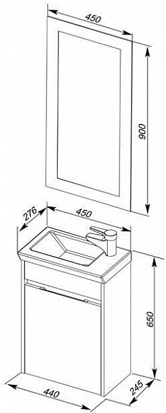 Мебель для ванной Aquanet Дувр 45 белый 00183198