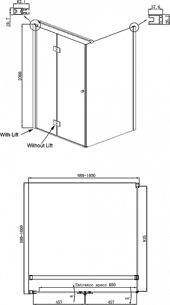 Душевое ограждение Ambassador Diamond 12011106L