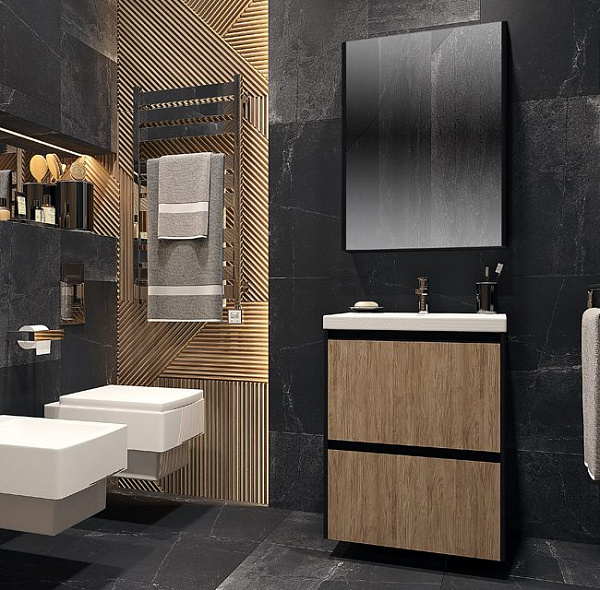 Зеркало-шкаф Velvex Klaufs 60 черное zsKLA.60-217