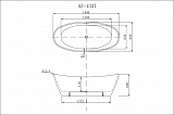 Ванна акриловая Azario EASTON 1800x820x600 мм., белая с черными внешними стенками, свободностоящая, в комплекте с сифоном и металлической рамой