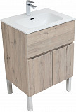 Тумба под раковину Aquanet Алвита New 60 1 ящик, 2 дверцы, дуб веллингтон белый 00277549