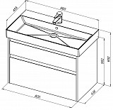 Тумба под раковину Aquanet Nova Lite 85 дуб рошелье, 2 ящика 00249937