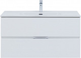 Тумба под раковину Aquanet Алвита New 100 2 ящика, белый матовый 00277518