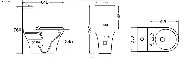 Унитаз напольный Grossman GR-4443S безободковый с тонкой крышкой