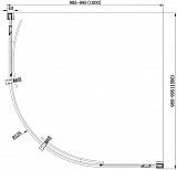 Душевой уголок Aquanet Delta NPE2142 100x100, R550, прозрачное стекло NPE2142