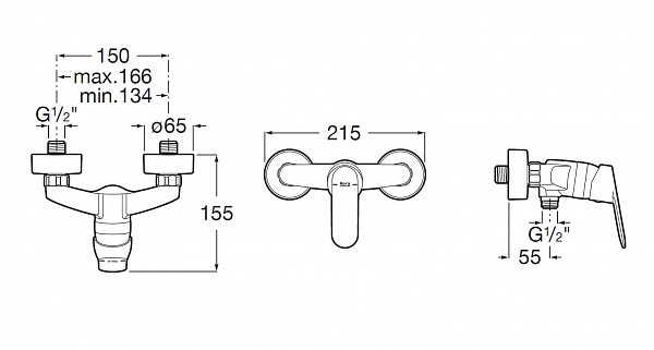 Смеситель Roca Alfa для душа 5A2D25C0M