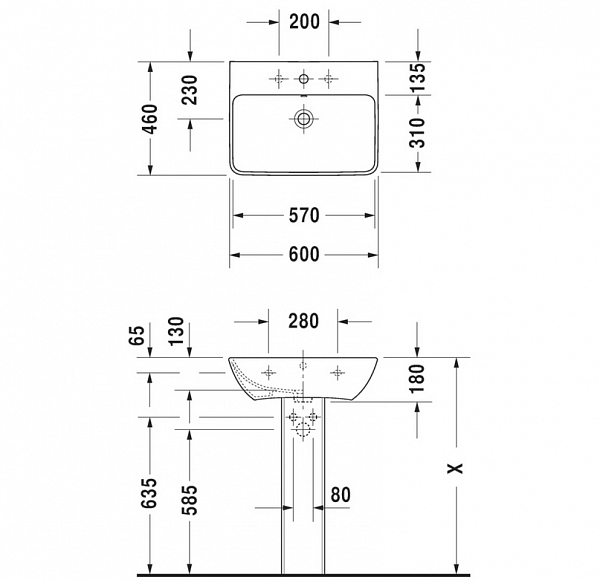 Раковина Duravit ME by Starck 2335600000