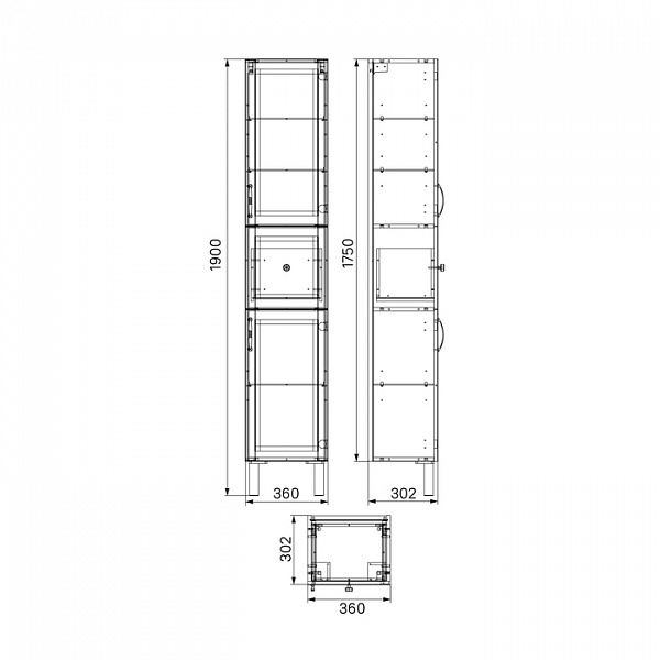 Пенал напольный, 36 см, белый, Oxford, IDDIS, OXF36W0i97