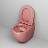 Унитаз GR-4411PIMS Color (550*360*375) РОЗОВЫЙ МАТОВЫЙ подвесной БЕЗОБОДКОВЫЙ