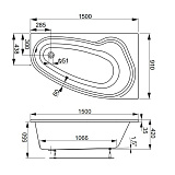 Акриловая ванна Vagnerplast Avona 150x90 правая VPBA159AVO3PX-04