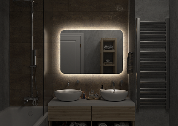 Зеркало Континент "Burzhe Led" 1000х700 с бесконтактным сенсором, холодная подсветка