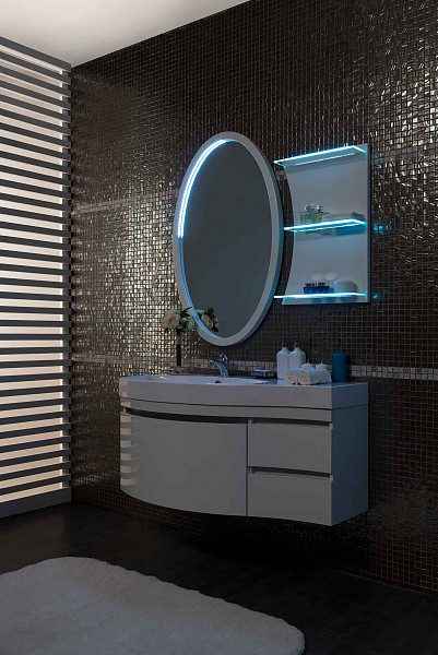 Тумба с раковиной Aquanet Опера 115 L белый (2 дверцы 2 ящика) 00212990