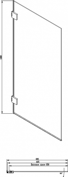 Шторка для ванны Ambassador Bath Screens 16041101 (700x1400). 1 место