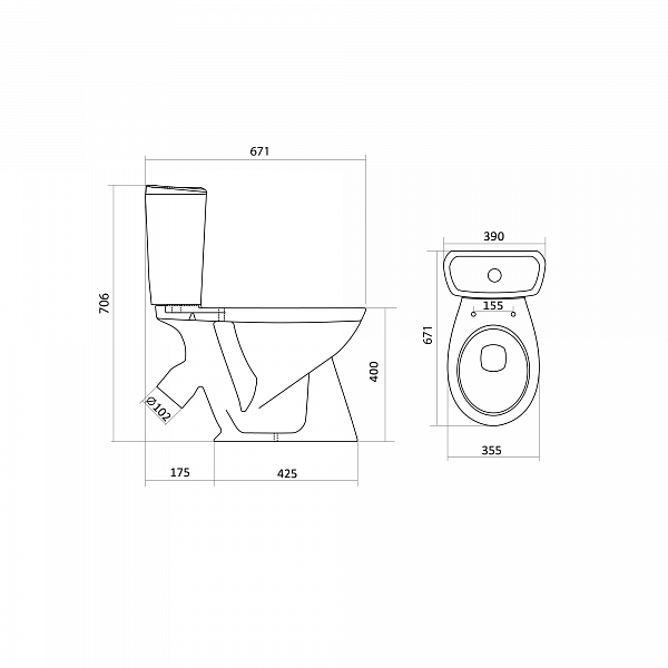 Унитаз Бриз 1WH302138 Santek
