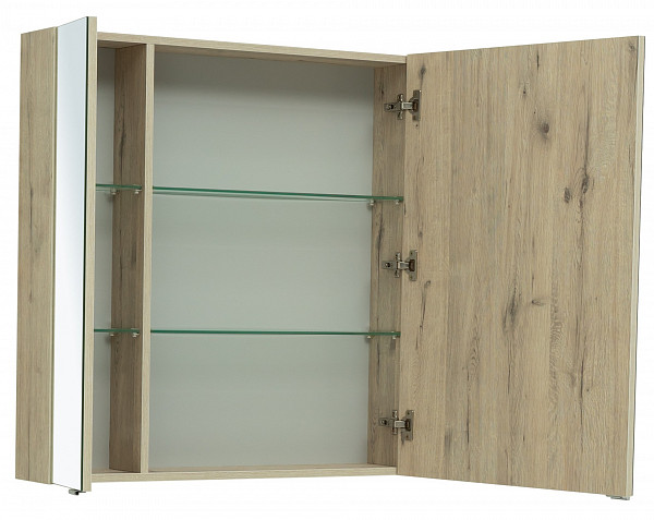 Зеркальный шкаф Aquanet Алвита New 100 дуб веллингтон белый 00277545