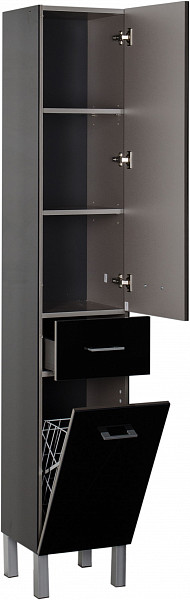 Шкаф-пенал для ванной Aquanet Верона черный 00272431